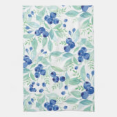 ミッドサマー素朴ブルーベリーベリーサマーパターン キッチンタオル (縦)