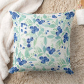 ミッドサマー素朴ブルーベリーベリーサマーパターン クッション (ブランケット)