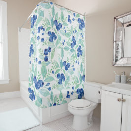 ミッドサマー素朴ブルーベリーベリーサマーパターン シャワーカーテン