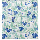 ミッドサマー素朴ブルーベリーベリーサマーパターン シャワーカーテン (正面)