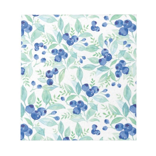 ミッドサマー素朴ブルーベリーベリーサマーパターン ノートパッド (正面)