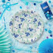 ミッドサマー素朴ブルーベリーベリーサマーパターン ペーパープレート (パーティー)