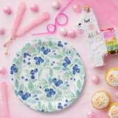 ミッドサマー素朴ブルーベリーベリーサマーパターン ペーパープレート (パーティー)