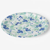 ミッドサマー素朴ブルーベリーベリーサマーパターン ペーパープレート (アングル)