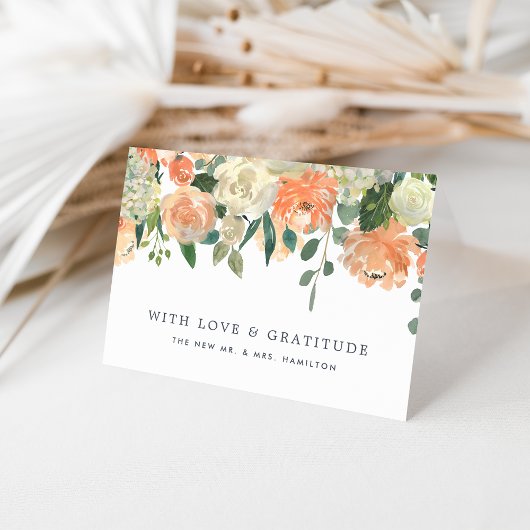 ミッドサマー ピーチ フローラル オーダーメイド サンクスカード サンキューカード