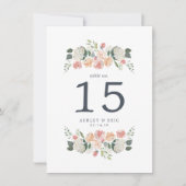 ミッドサマー フローラル テーブル ナンバー 招待状 (正面)