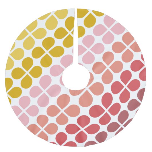 ミッドシェイプモダンのジオメトリックなシェイプ（ピンク色） ブラッシュドポリエステルツリースカート (正面)