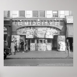 ミッドシティ映画館、1937年。ヴィンテージ写真 ポスター