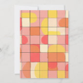 ミッドジオメモダントリックピンクイエローリハーサルディナー 招待状 (裏面)