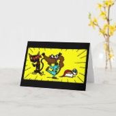 ミッドジュスーパーヒーロートリオグリーティングカード カード (黄色い花)