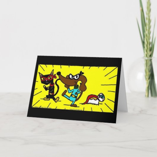 ミッドジュスーパーヒーロートリオグリーティングカード カード (正面)