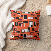 ミッドセンチモダンュリージオメトリックオレンジブラックレトロ クッション (ブランケット)