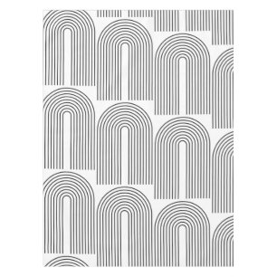 ミッドセンチモダンュリーミニマリストアーチラインズ(黒) テーブルクロス