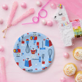 ミッドセンチュリーかわいいキッチン料理器具レトロ ペーパープレート (パーティー)