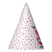 ミッドセンチュリーかわいらしキャッツピンクチェア水玉模様 パーティーハット (左)