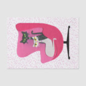 ミッドセンチュリーかわいらしキャッツピンクチェア水玉模様 薄葉紙 (正面)