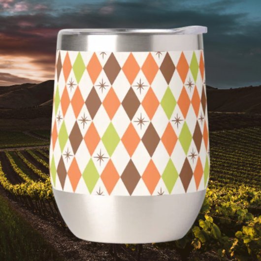 ミッドセンチュリーな雰囲気 – レトロ幾何学 Stemless Wine