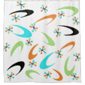 ミッドセンチュリーのアトミックシャワーカーテン シャワーカーテン (正面)