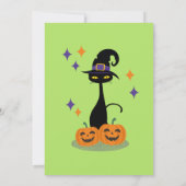 ミッドセンチュリーのアトミック・ハロウィーンキャット 招待状 (裏面)