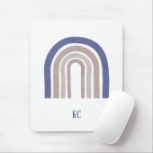 ミッドセンチュリーのアーチ - 青とベージュ マウスパッド (マウス)