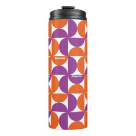 ミッドセンチュリーのオレンジと紫のパーソナライズモダン タンブラー