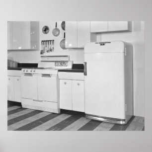 ミッドセンチュリーのキッチン、1951年。ヴィンテージ写真 ポスター