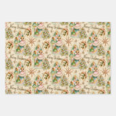 ミッドセンチュリーのクリスマス パステルエンジェル ラッピングペーパー ラッピングペーパーシート (正面)