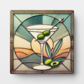 ミッドセンチュリーのステンドグラス2 オリーブマーティニー フォトプラーク (正面)