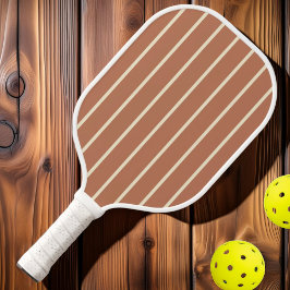 ミッドセンチュリーのストライプ淡い色のバラ色 ピックルボールラケット