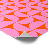 ミッドセンチュリーのピンクとオレンジのパタモダンーン ポスター (角)