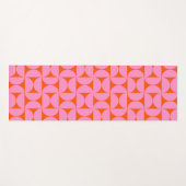 ミッドセンチュリーのピンクとオレンジのパタモダンーン ヨガマット (正面(横))
