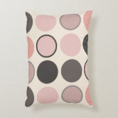 ミッドセンチュリーのピンクとグレーの円モダン アクセントクッション (正面(垂直))