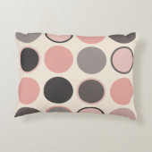 ミッドセンチュリーのピンクとグレーの円モダン アクセントクッション (裏面)