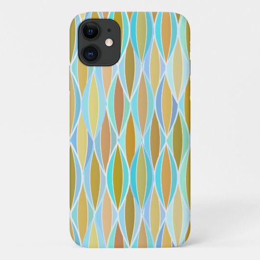 ミッドセンチュリーのリボンプリント - ブルー系 Case-Mate iPhoneケース (裏面)
