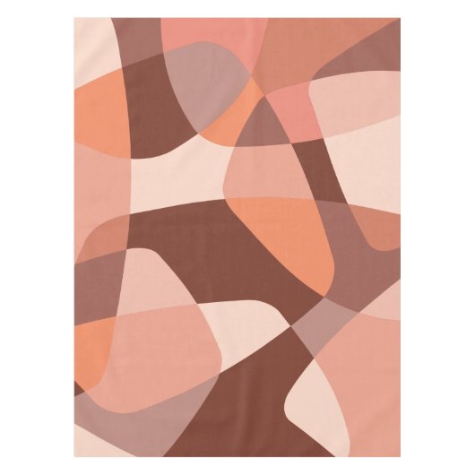 ミッドセンチュリーのロックレイヤー サルモンピンク テーブルクロス (正面)