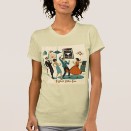 ミッドセンチュリーの原子時代のマティーニタイムカクテルパーティー Tシャツ