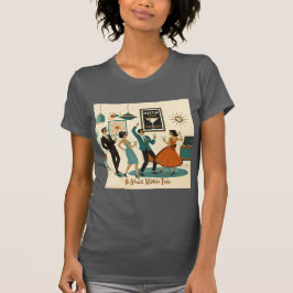 ミッドセンチュリーの原子時代のマティーニタイムカクテルパーティー Tシャツ