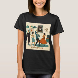 ミッドセンチュリーの原子時代のマティーニタイムカクテルパーティー Tシャツ