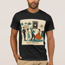ミッドセンチュリーの原子時代マティーニタイムカクテルパーティー Tシャツ