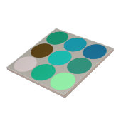 ミッドセンチュリーの大きな点、ターコイズと灰色 タイル (側面)