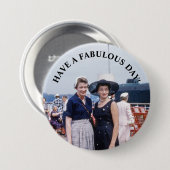 ミッドセンチュリーの女性が素晴らしい日を過ごす 缶バッジ (正面&裏面)