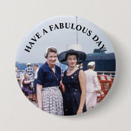 ミッドセンチュリーの女性が素晴らしい日を過ごす 缶バッジ