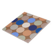 ミッドセンチュリーの巨大なドット、トープ、ベージュ、ブルー タイル (側面)