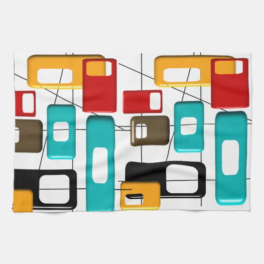 ミッドセンチュリーの幾何モダンデザインギフト キッチンタオル (横)