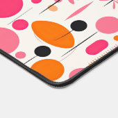 ミッドセンチュリーの幾何学模様（ピンクとオレンジ） デスクマット (コーナー)