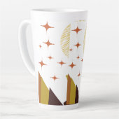 ミッドセンチュリーの幾何学的な風景 カフェラテマグ (左アングル)