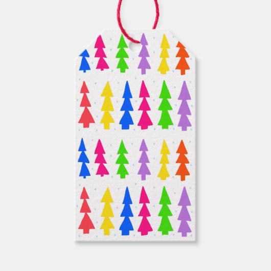 ミッドセンチュリーの数々のクリスマスツリー ギフトタグ (正面)
