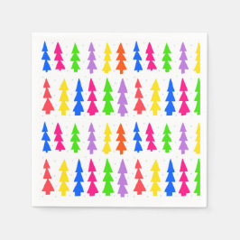 ミッドセンチュリーの数々のクリスマスツリー スタンダードカクテルナプキン