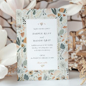 ミッドセンチュリーの植物学的優雅さを纏ったウェディング 招待状