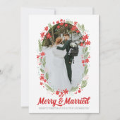 ミッドセンチュリーの楽しいクリスマスカードと結婚祝い 招待状 (正面)